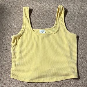 Yellow crop top/tank top. Size L. Brand destined.